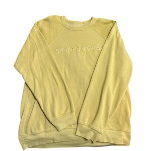 Starbucks Yellow Crewneck Sweater Soft Cotton Blend